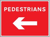 Pedestrians left sign